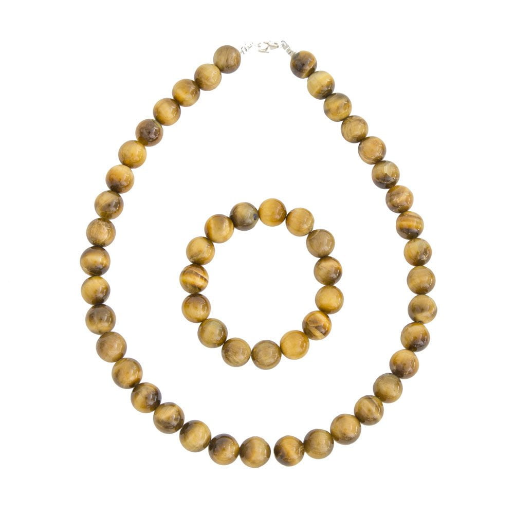 Set occhio di tigre dorato – Pietre sferiche da 6 mm