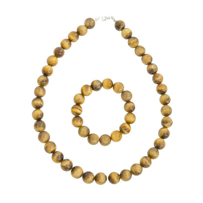 Set occhio di tigre dorato – Pietre sferiche da 6 mm