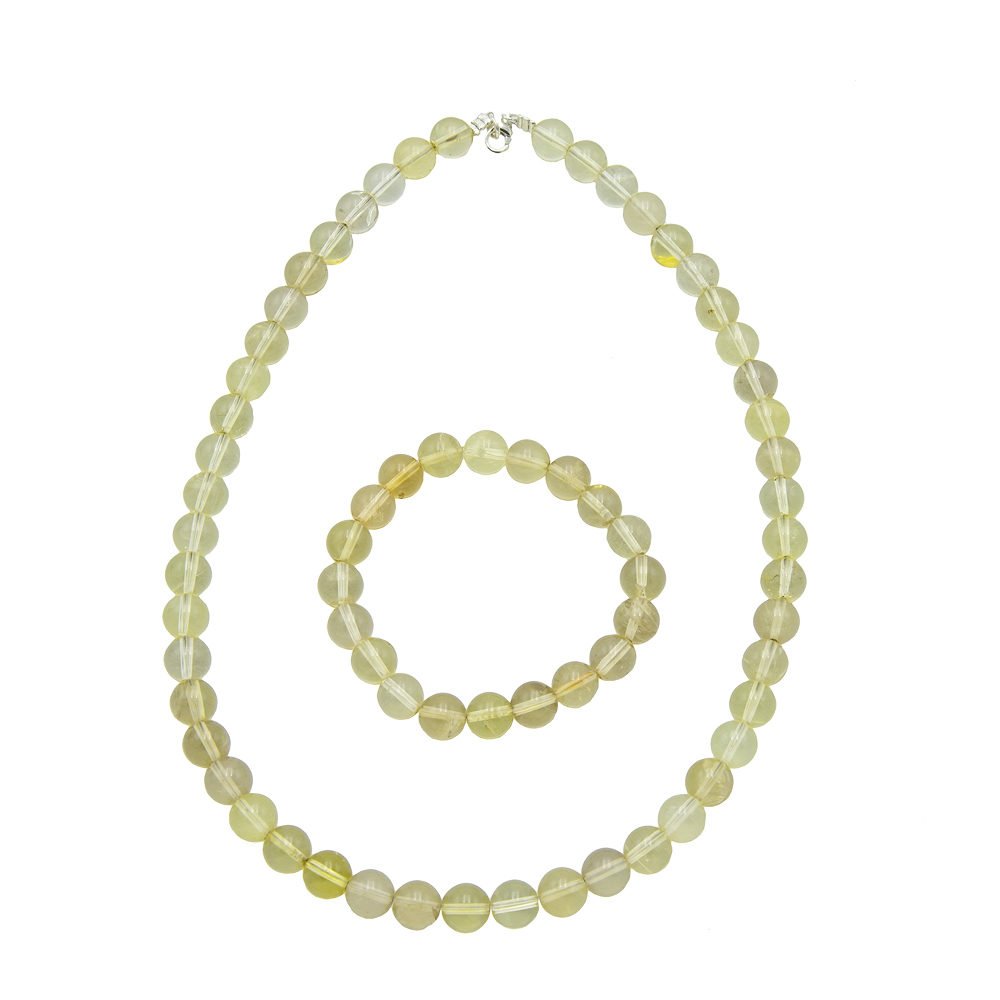 Set di Topazio limone – Pietre con perline da 6 mm