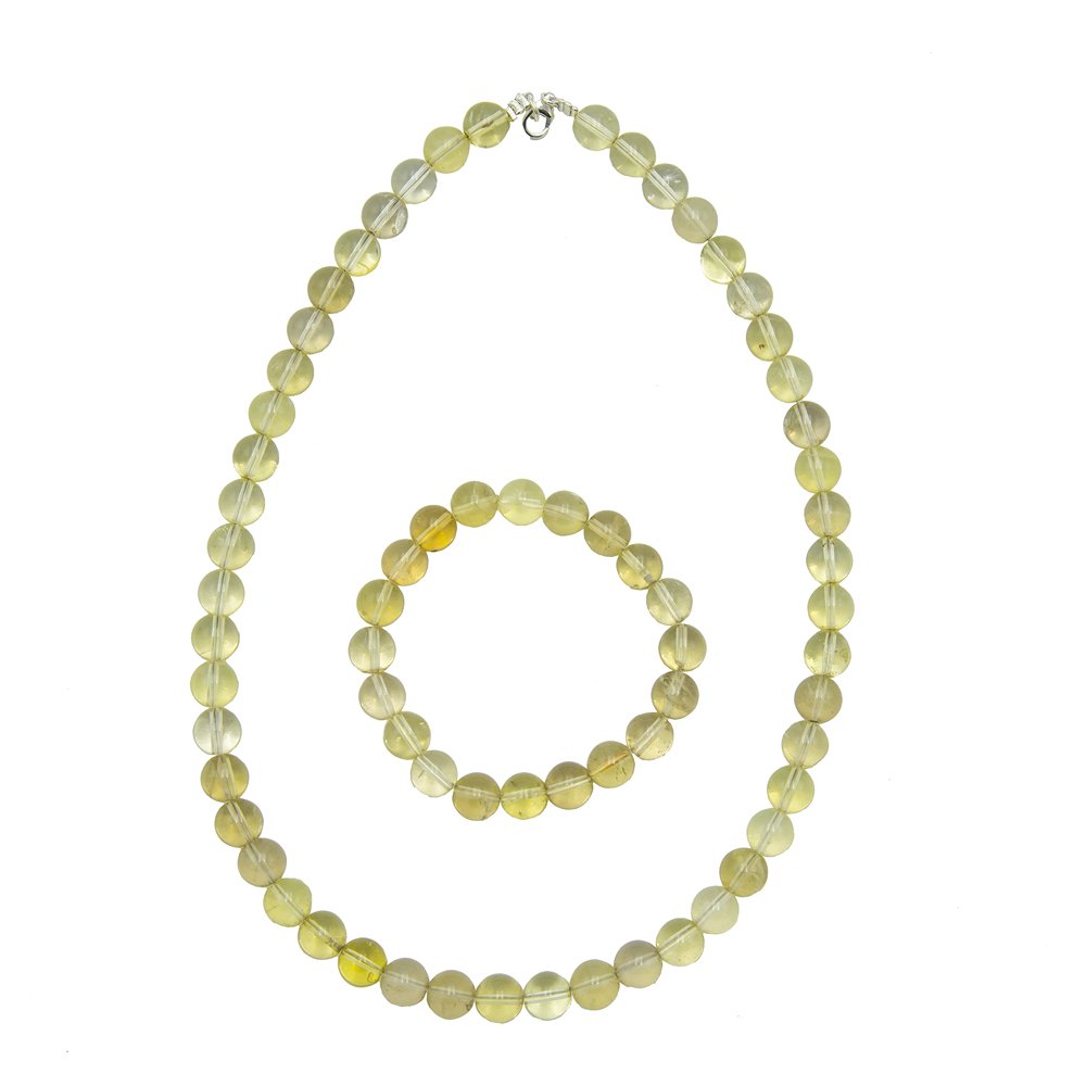 Set di Topazio limone – Pietre con perline da 6 mm
