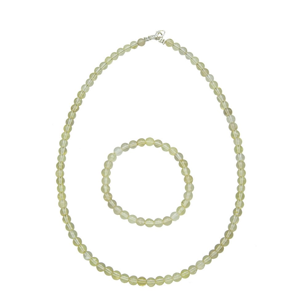 Set di Topazio limone – Pietre con perline da 6 mm
