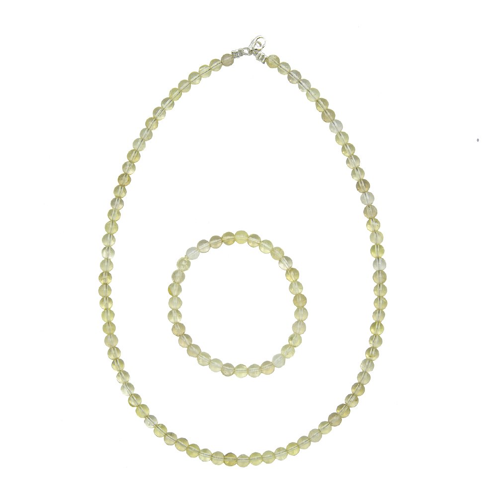Set di Topazio limone – Pietre con perline da 6 mm