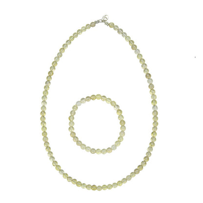 Set di Topazio limone – Pietre con perline da 6 mm
