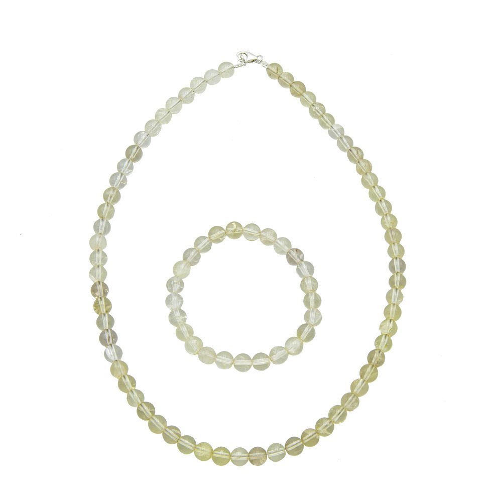 Set di Topazio limone – Pietre con perline da 6 mm