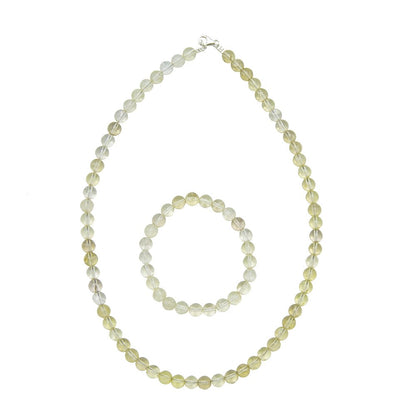 Set di Topazio limone – Pietre con perline da 6 mm