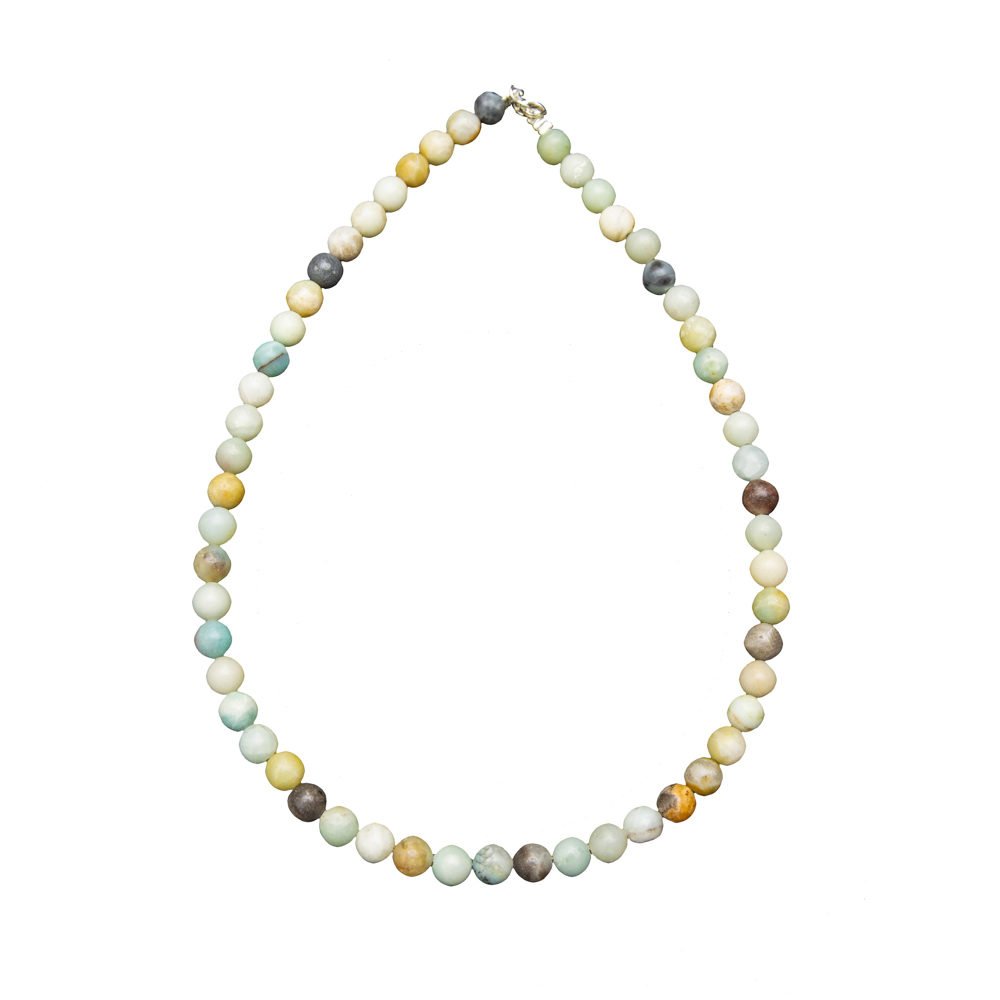 Collana di Amazzonite Multicolore – Pietre sferiche