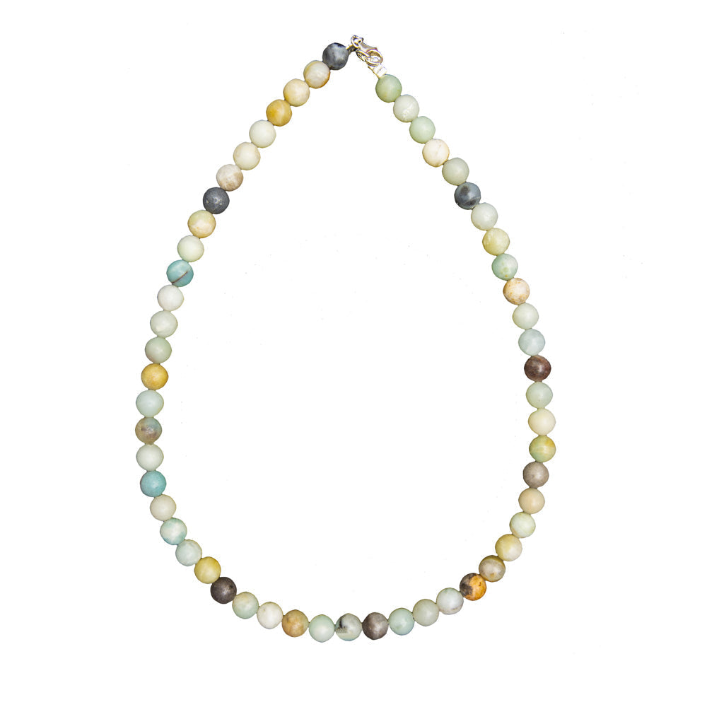 Collana di Amazzonite Multicolore – Pietre sferiche