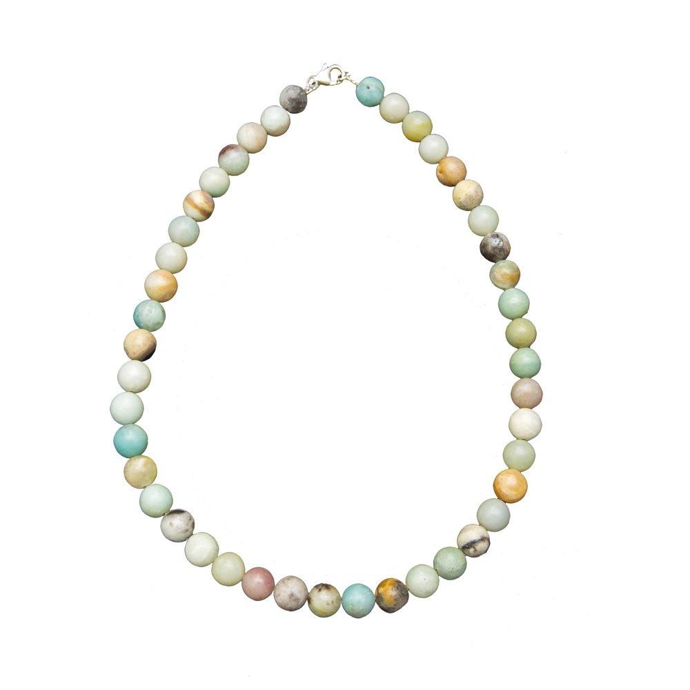 Collana di Amazzonite Multicolore – Pietre sferiche