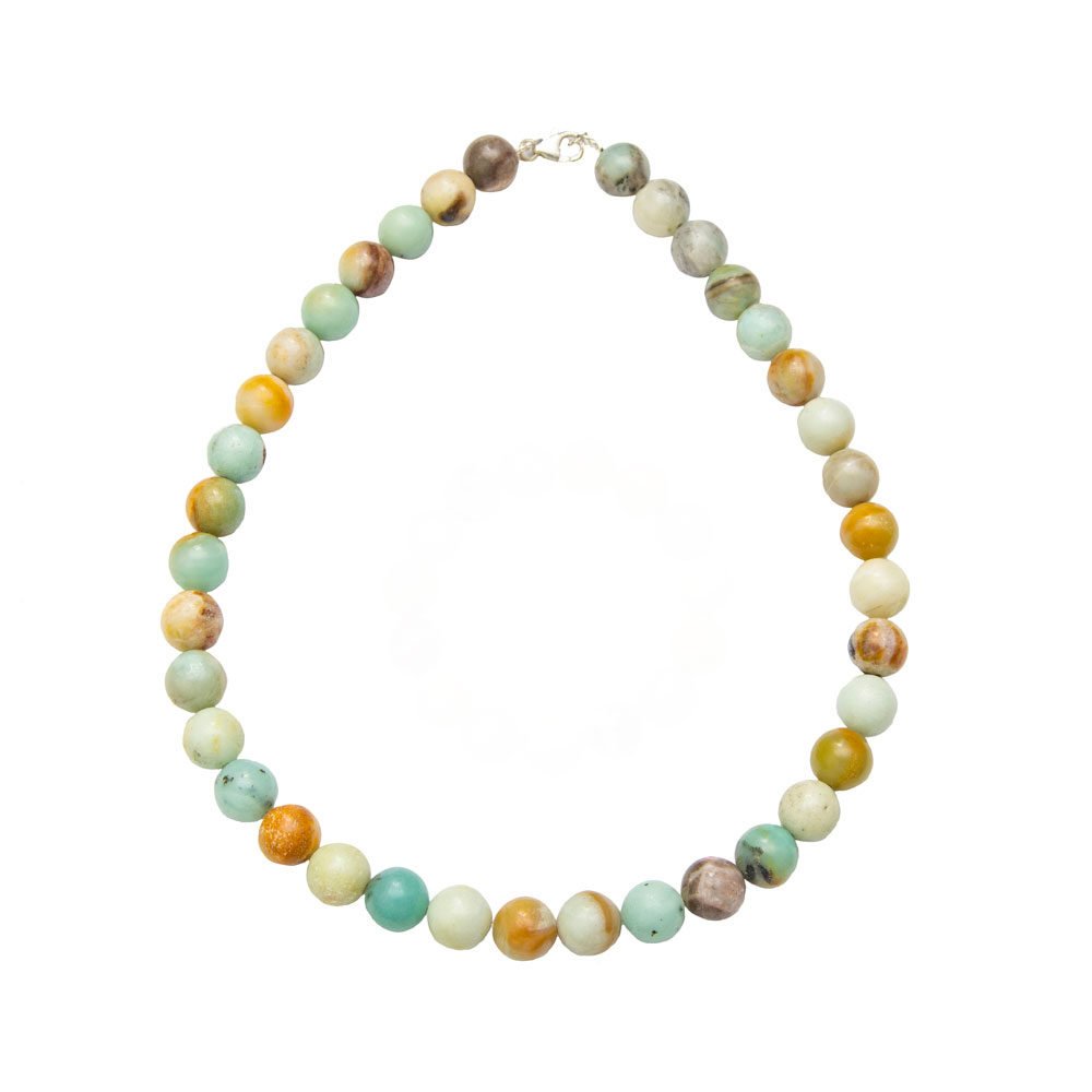 Collana di Amazzonite Multicolore – Pietre sferiche