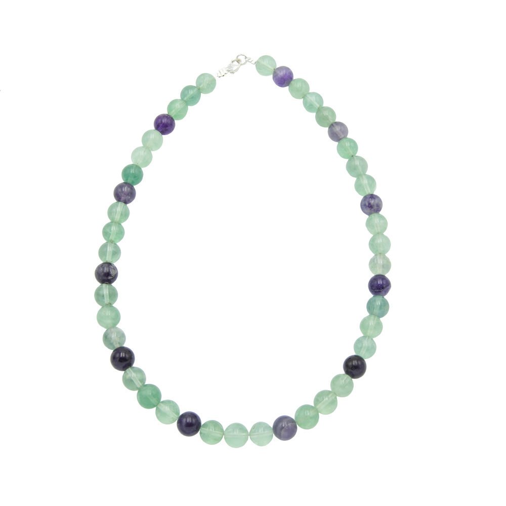 Collana in Fluorite Multicolore – Pietre sferiche