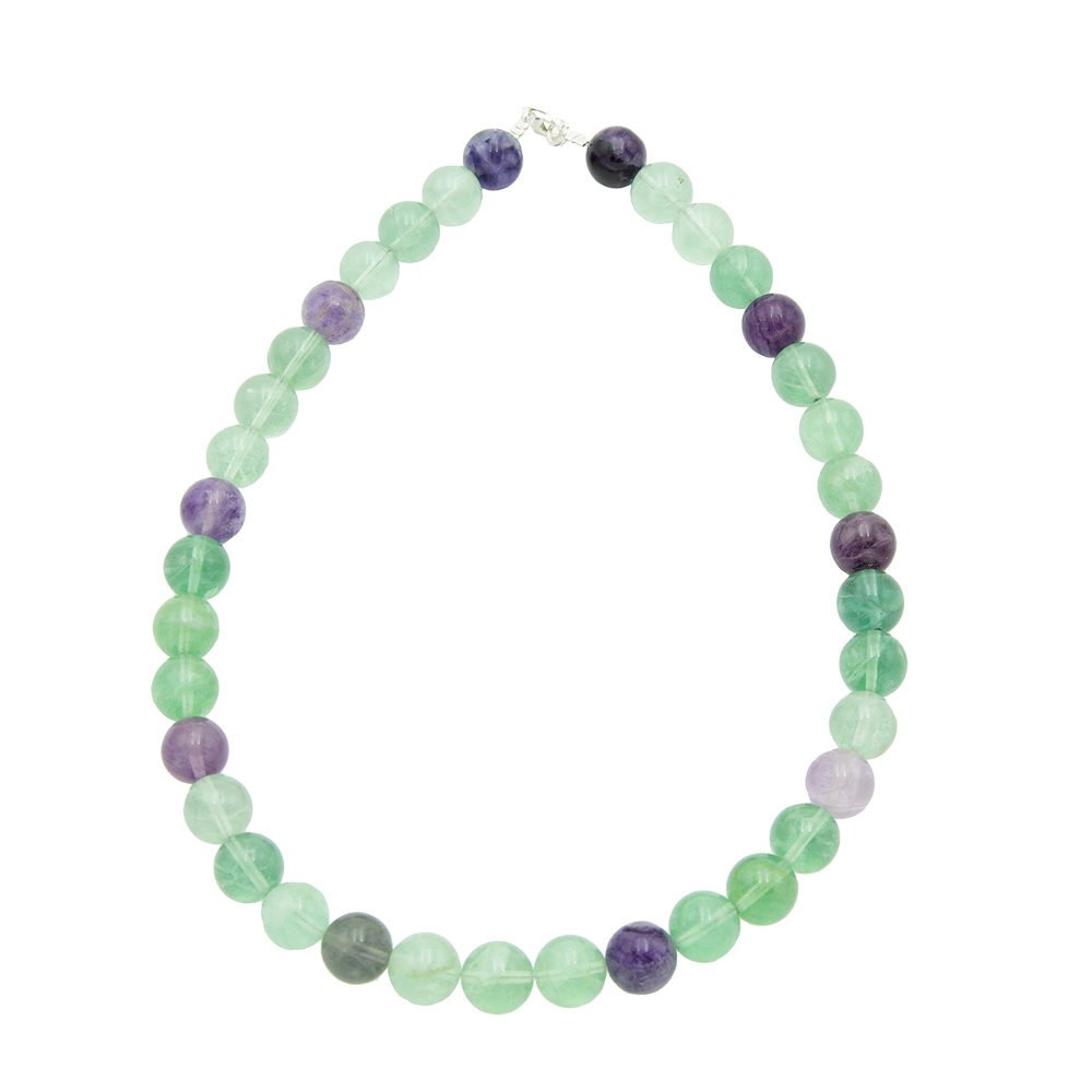 Collana in Fluorite Multicolore – Pietre sferiche