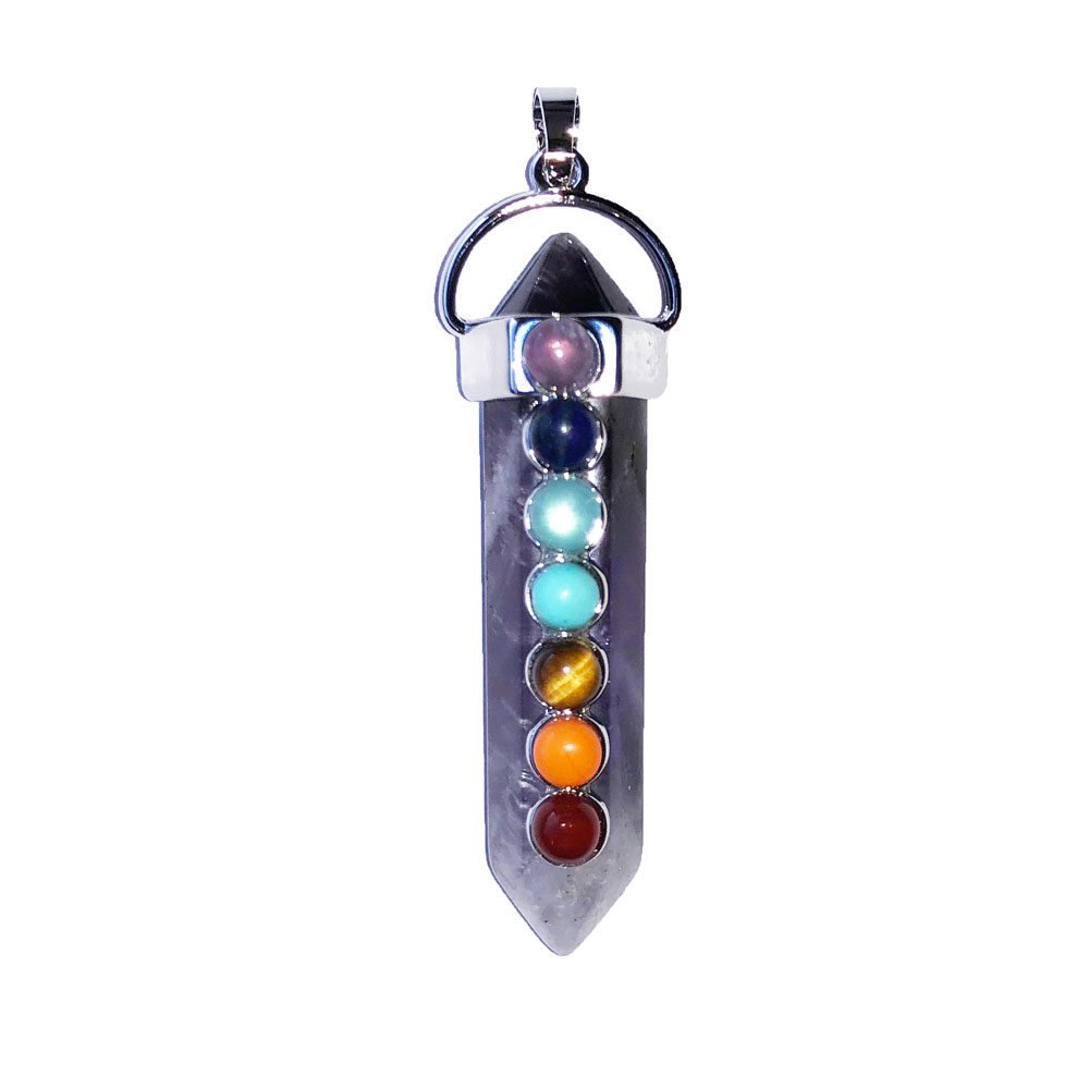 Ciondolo Ametista 7 chakra – Punta lunga