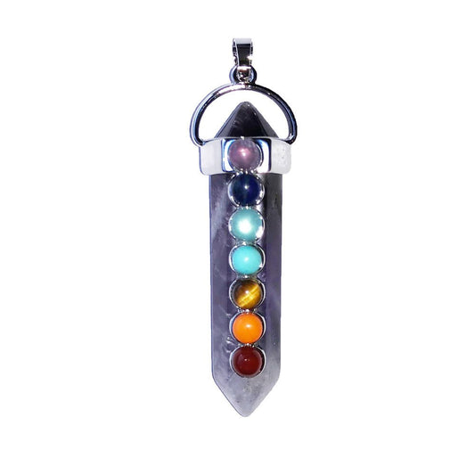 Ciondolo Ametista 7 chakra – Punta lunga