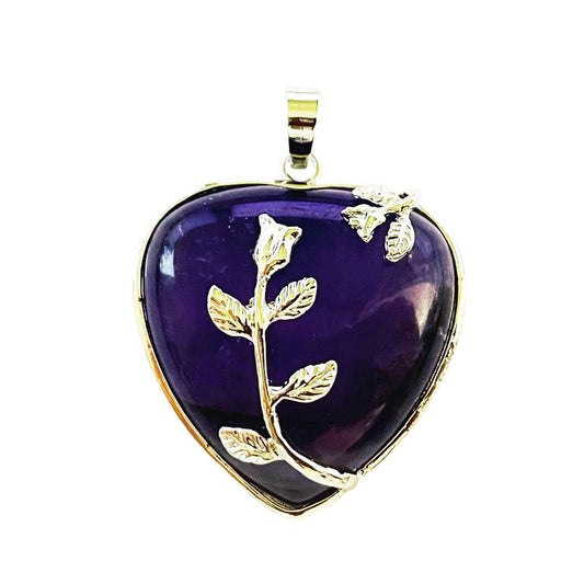 Ciondolo Ametista – Cuore fiore