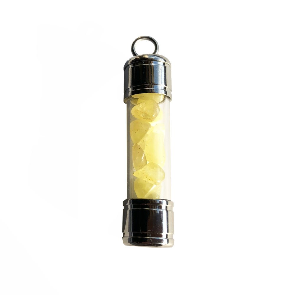 Lampada a sospensione in calcite gialla – Tubo
