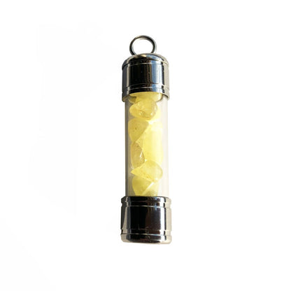 Lampada a sospensione in calcite gialla – Tubo