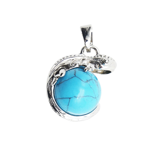 Ciondolo Howlite Blu – Lucertola
