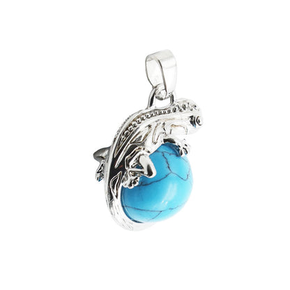 Ciondolo Howlite Blu – Lucertola