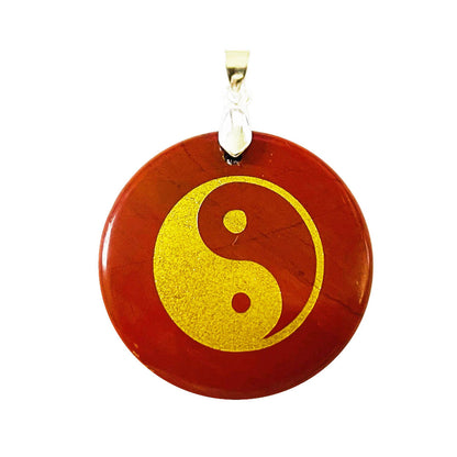 Ciondolo in Diaspro Rosso – Taoista Yin-Yang