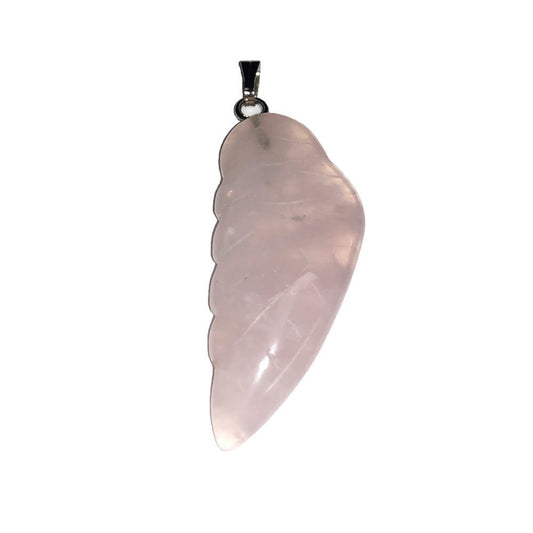 Ciondolo in quarzo rosa – Ala d'angelo