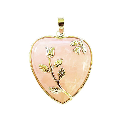 Ciondolo in quarto rosa – Cuore di flores