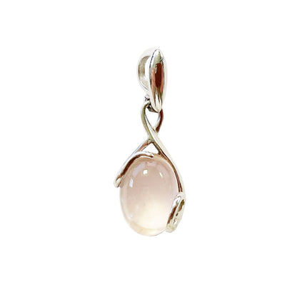 Ciondolo Quarzo Rosa “Océane” – Ovale – Argento 925