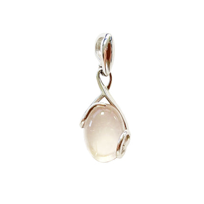 Ciondolo Quarzo Rosa “Océane” – Ovale – Argento 925