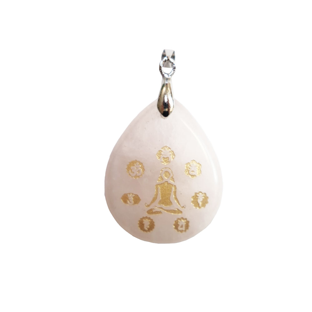 Ciondolo in quarzo rosa – Yoga 7 chakra