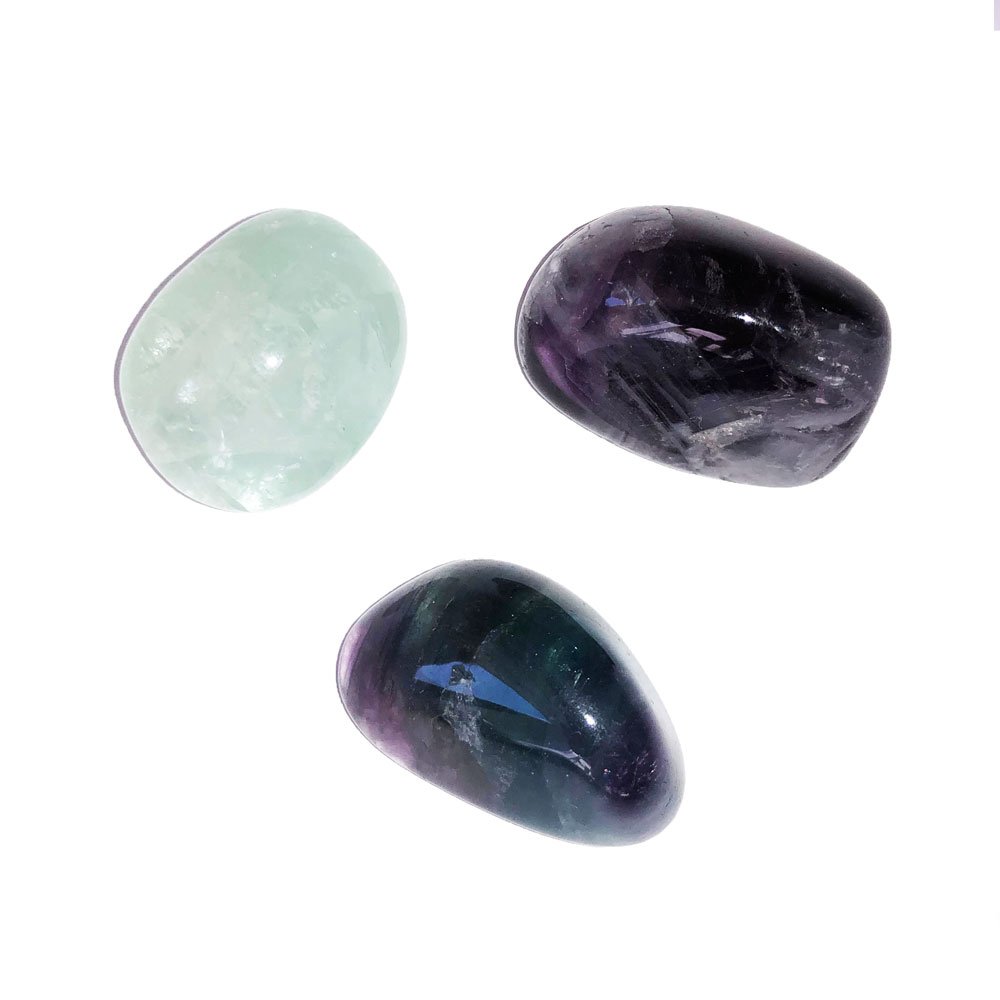 Pietra burattata di fluorite multicolore