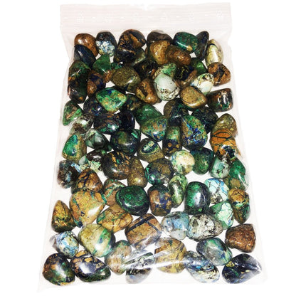 Pietra burattata di azzurrite-malachite