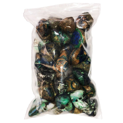 Pietra burattata di azzurrite-malachite