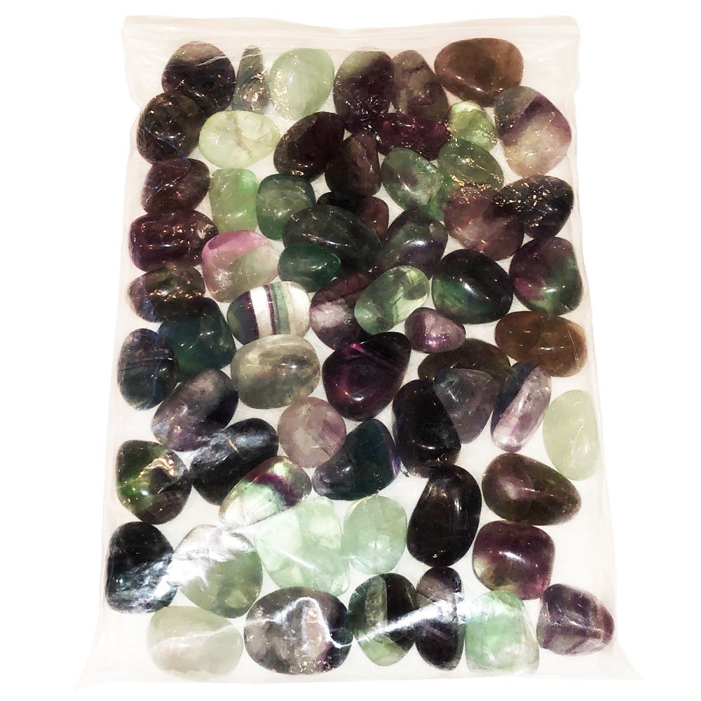 Pietra burattata di fluorite multicolore