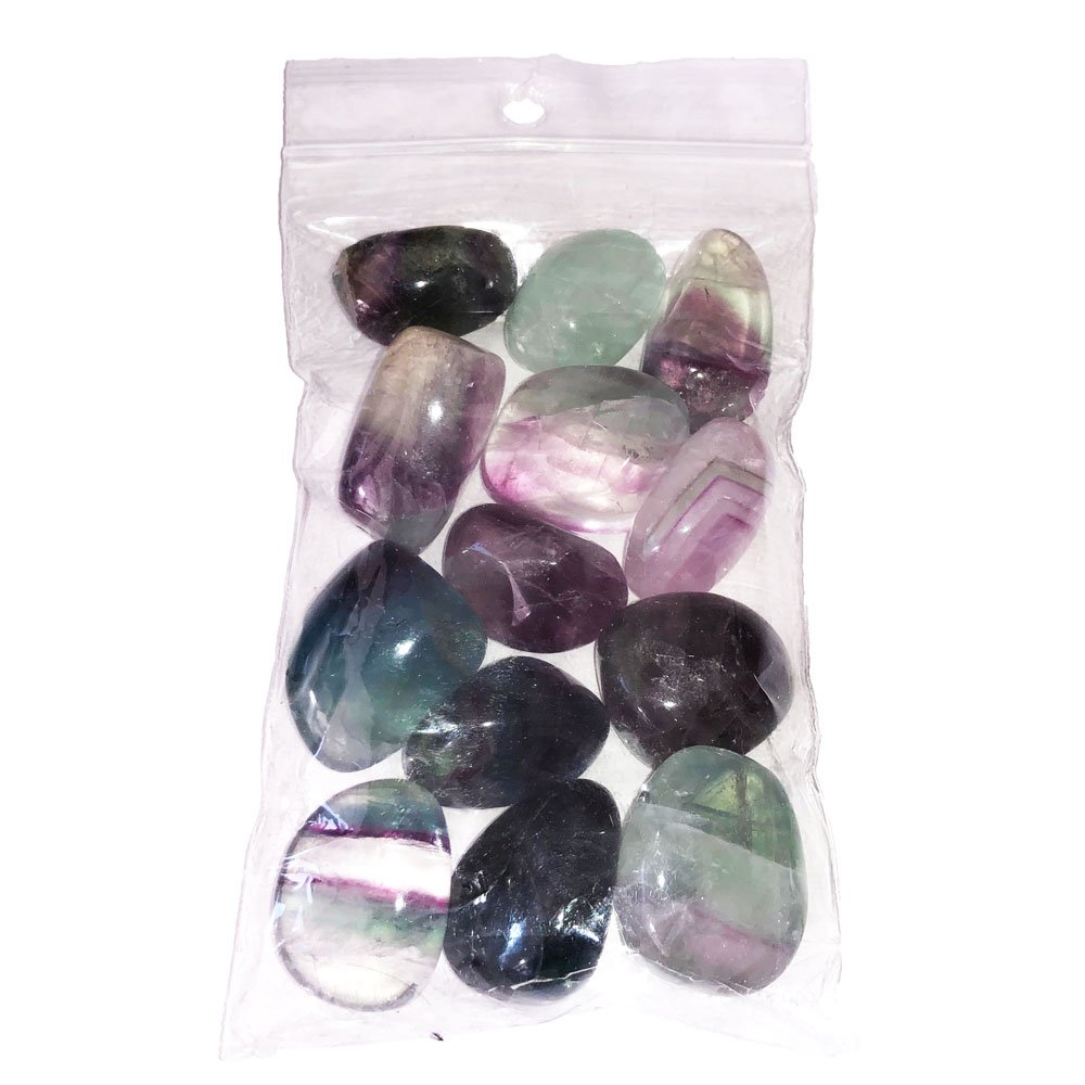 Pietra burattata di fluorite multicolore