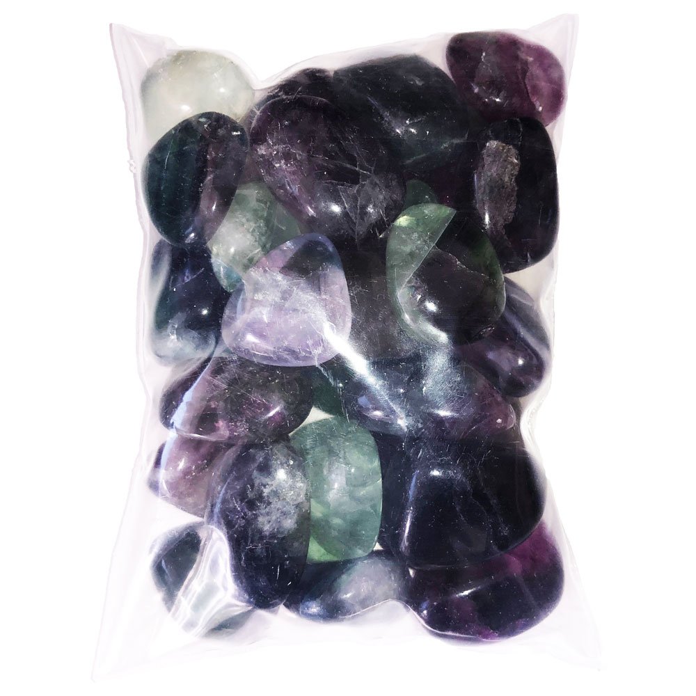 Pietra burattata di fluorite multicolore