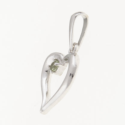 Ciondolo in argento con Moldavite – cuore 1379